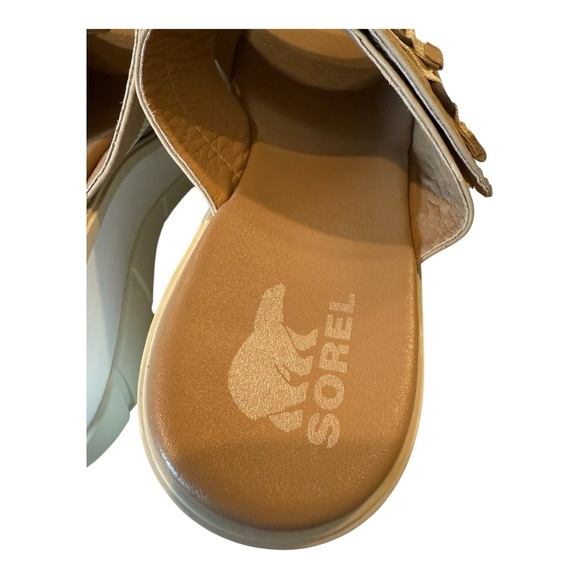 SOREL Joanie III Slide Sandals in Neutral Beige White Platforms Comfort Size 8.5 - Picture 12 of 16